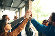 © StarDweller/peopleimages.com - Students, group or hands together at university with support for study motivation or academic collaboration. Friends, people or diversity high five on campus for solidarity in learning or scholarship