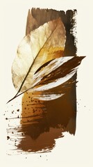 Canvas Print - Abstract autumn leaves artistic illustration