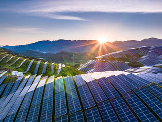 view of solar power station on hill