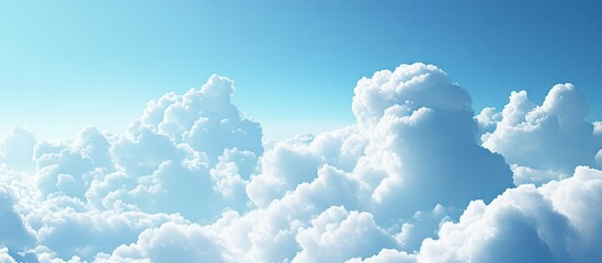 Aufkleber - Deep blue sky with fluffy clouds. with copy space image. Place for adding text or design