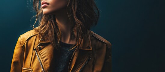 Poster - Woman wearing clothes. with copy space image. Place for adding text or design