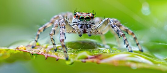 Poster - Macro close up of a jumping spider. with copy space image. Place for adding text or design