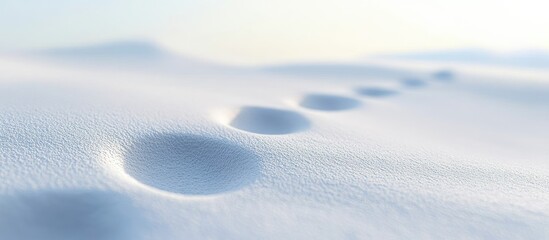 Fototapete - reversed footprints in snow. with copy space image. Place for adding text or design
