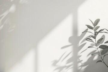 Wall Mural - minimalistic white background with a slight, soft light leak effect on one side