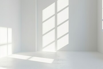 Wall Mural - minimalistic white background with a slight, soft light leak effect on one side