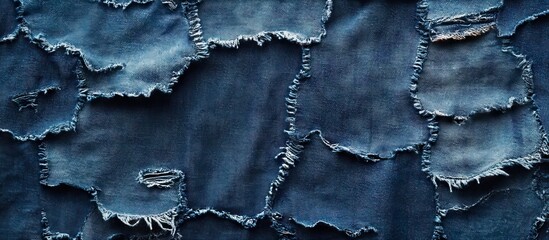 Poster - Vintage texture background of torn denim. with copy space image. Place for adding text or design
