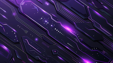 Wall Mural - Abstract purple and black geometric background.  Digital technology and modern futuristic cyberpunk style design.  Ideal for use as a background or graphic element.