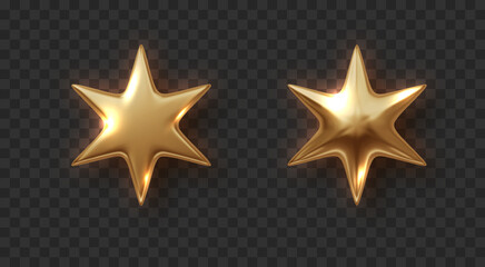Wall Mural - golden six-pointed star isolated. christmas and new year realistic design element. golden 3d luxury 