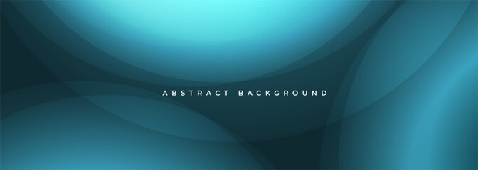 Poster - Blue modern abstract wide banner with geometric shapes. Dark blue abstract background with circles. Vector illustration