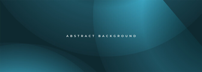 Poster - Dark blue abstract background with circles. Blue modern abstract wide banner with geometric shapes. Vector illustration