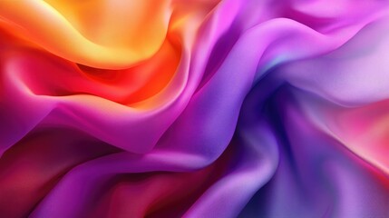 Poster - vibrant 3d background with flowing fabric and bright colors, lively textile design
