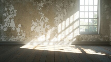 Poster - For product presentation, cement background with window light