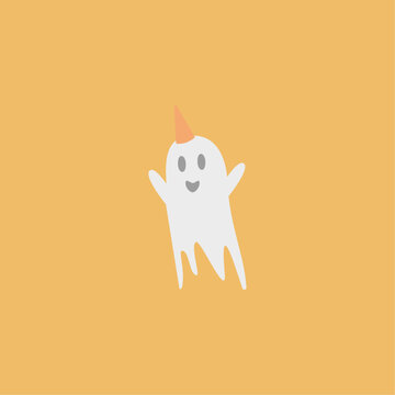 Halloween party banner invitation background with ghost.
