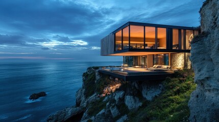 Modern Cliffside Villa with Ocean View