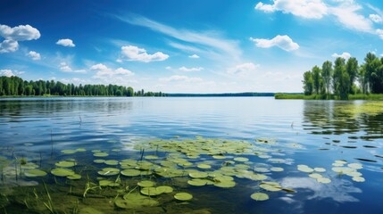 Wall Mural - Colorful summer view of a lake. 