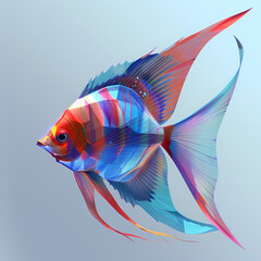 3D Angel fish in white background vector image