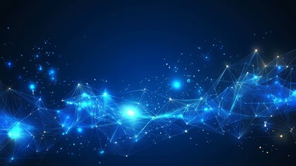 Poster - cyber tech futuristic and network connection concept with abstract background dots and lines with da