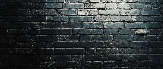 Wall Mural - Background or wallpaper texture of black painted brick walls