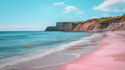 coastline with pink beach