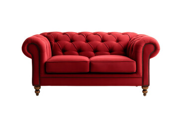 Wall Mural - Red Chesterfield Sofa with Wooden Legs