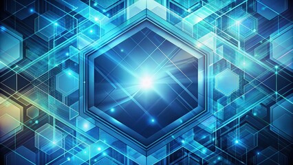Fototapete - Abstract digital background with geometric shapes and futuristic design, technology, abstract, futuristic, digital