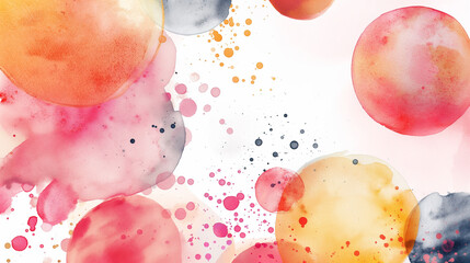 Wall Mural - Watercolor Dream: A whimsical symphony of vibrant bubbles dances across a pristine canvas, bursting with playful energy and ethereal charm. 