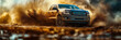 © Andrii Zastrozhnov - In an extreme off-road adventure, a powerful 4x4 vehicle tackles muddy terrain, splashing through water and conquering nature's challenges.