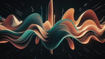 Poster - Dynamic abstract sound waves on a dark background