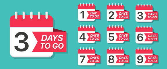 Poster - Calendar deadline with day to go in a flat design