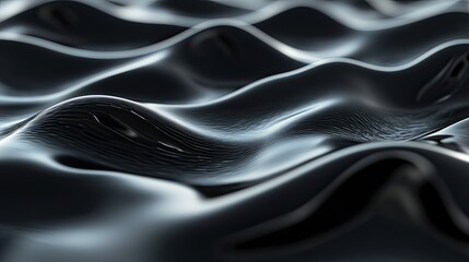 Smooth 3D black background with gentle waves and soft lighting, creating a calming and peaceful effect.