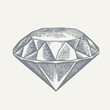 © RetroVector - Diamond. Vintage woodcut engraving style vector illustration.