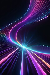 Poster - Abstract background with colorful dots and lines, vertical composition