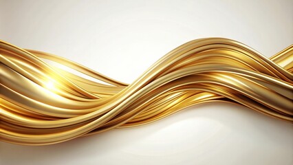 Poster - Luxurious and elegant golden wave shapes isolated on a white background, luxury, golden, wave, shapes, elegant