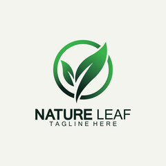 Sticker - Logos of green leaf ecology nature element vector icon