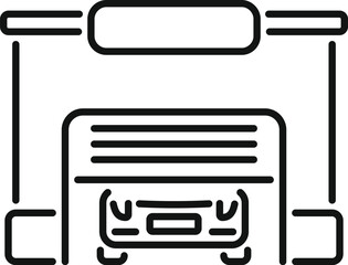 Poster - car is entering a garage equipped with an automatic door system