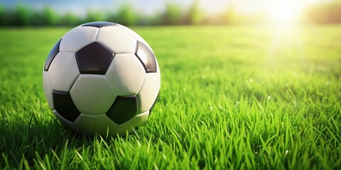 Soccer ball on lush green grass, soccer, ball, sport, green, grass, field, outdoor, recreation, leisure, game, competition, activity