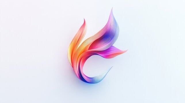 Develop a beautiful logo with fluid color changes on a white canvas, showcasing modern sophistication and dynamic gradients.