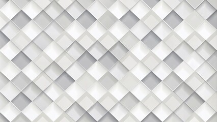 Sticker - Modern white and light grey square overlapped pattern on background with subtle shadow, creating a clean, elegant, and minimalist geometric abstract design on white background.