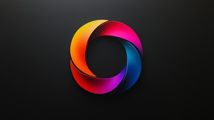 Poster - Develop a sophisticated color-changing logo against a black background.