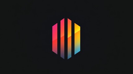Poster - Develop a sophisticated color-changing logo against a black background.
