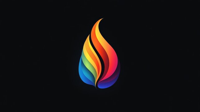 Develop a sophisticated color-changing logo against a black canvas. Use vibrant gradients and innovative shapes to achieve a stylish and modern look.