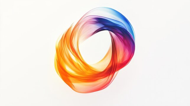 Develop a unique, color-changing logo on a white canvas, featuring smooth transitions and modern, elegant design elements