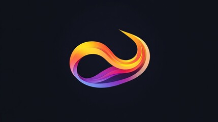 Aufkleber - Develop a visually stunning logo with fluid color transitions on a black background. Highlight modern aesthetics and sleek shapes for a striking effect
