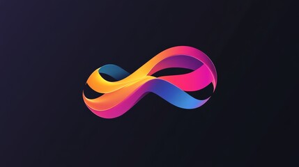 Aufkleber - Develop a visually stunning logo with fluid color transitions on a black background. Highlight modern aesthetics and sleek shapes for a striking effect