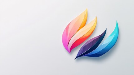 Poster - Develop a visually stunning logo with graceful color changes on a white backdrop, focusing on sleek design and modern elements