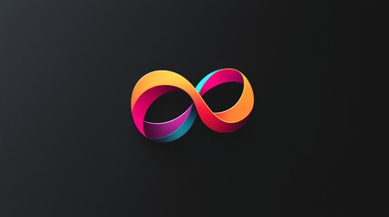 Poster - Develop an elegant color-changing logo on a black backdrop. Incorporate smooth color shifts and innovative shapes for a sophisticated and modern design.