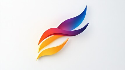 Poster - envision a sleek logo with dynamic color changes on a white backdrop, featuring smooth transitions a