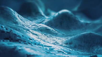 Poster - Cooltoned blue gradient with a blurred mosaic texture