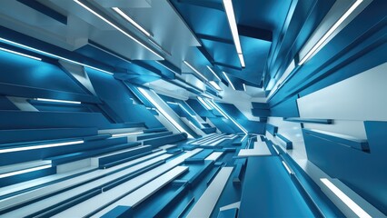 Poster - Contemporary Abstract Presentation Background in Blue and White for Corporate Use