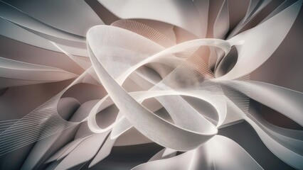 Poster - abstract white light background featuring dynamic geometric line patterns soft gradient of white and